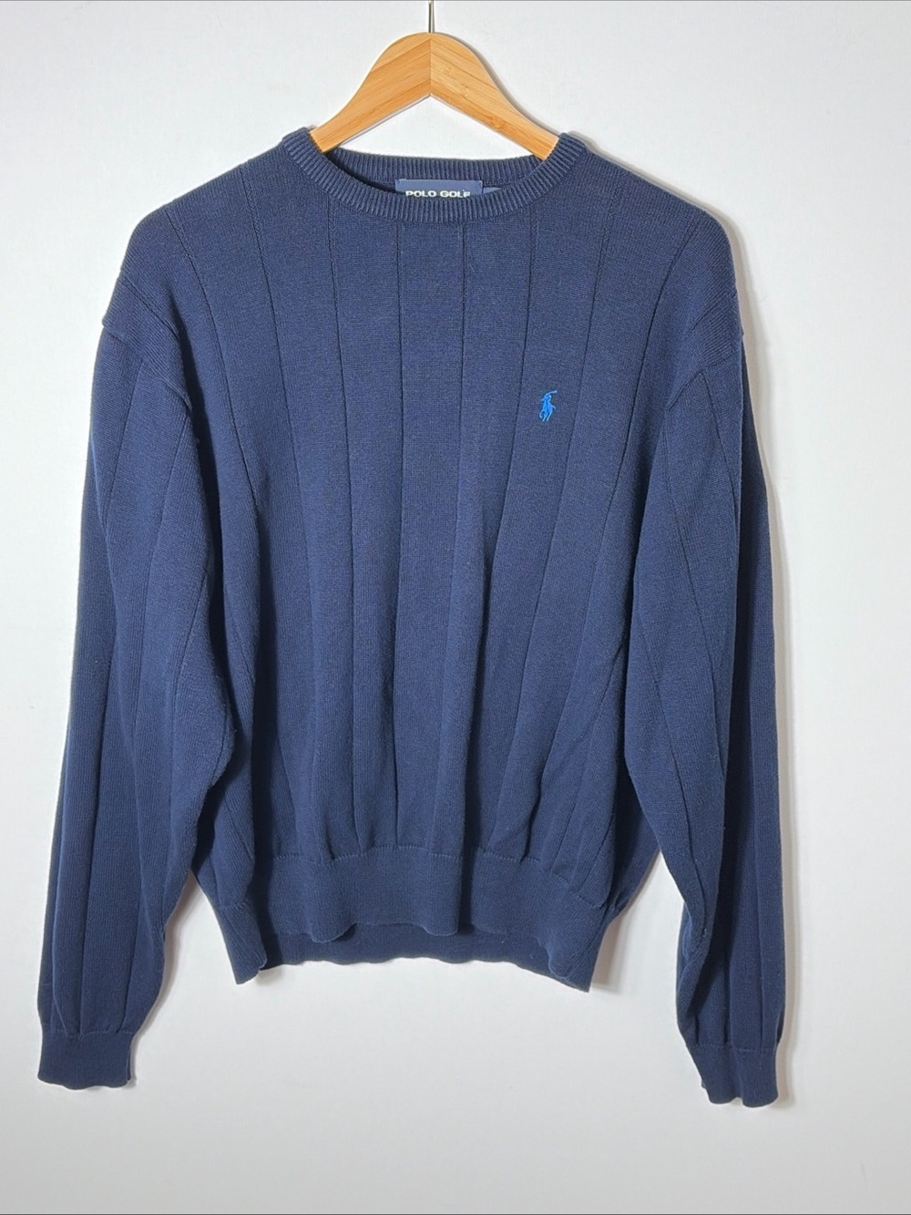 Polo Golf Ralph Lauren Sweater XL Navy 100% Cotton Made in USA Crewneck